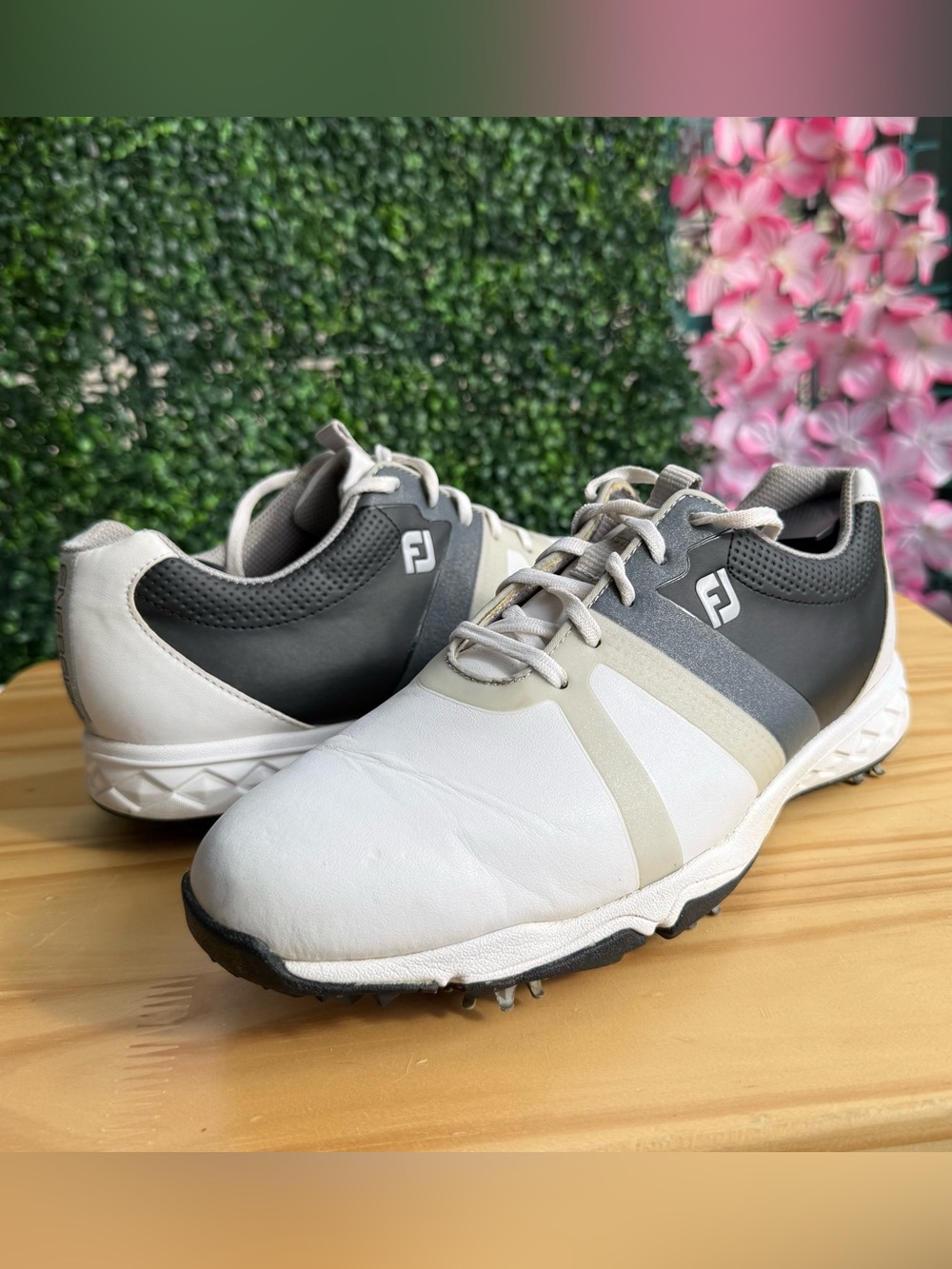 FootJoy Energize 58139 Golf Shoes Men’s 8.5 M White Gray Softspikes